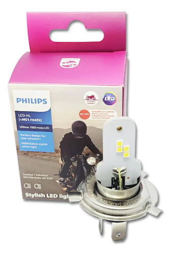 Led Philips Moto H4 Corrente Alternada Cg160 Start Fan Titan