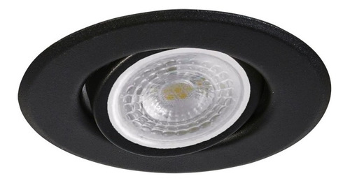 Spot Embutir Redondo Negro Con Lampara Dicro 7w Led 220v