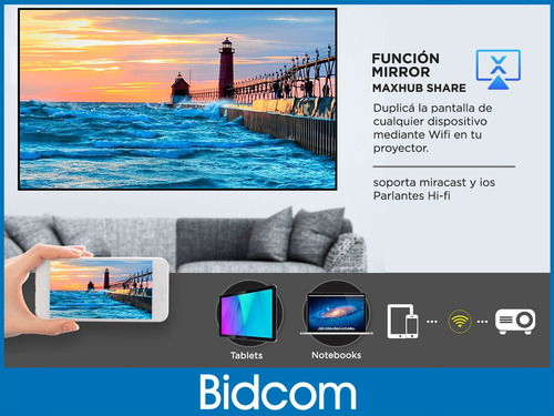 Imagen 7 de 10 de Mini Proyector Gadnic Full Hd 2800 Lumenes Wifi 120 Pulgadas
