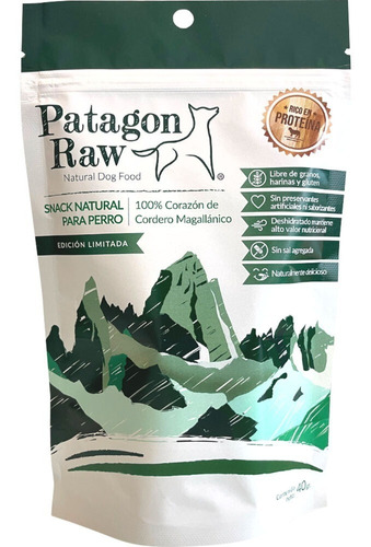 Snack Natural Para Perros Patagon Raw Corazón De Cordero