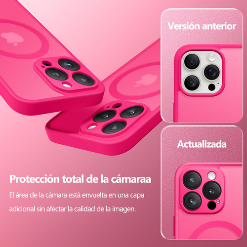 Funda Compatible Magsafe Para iPhone Serie,iPhone 16/15/14/13 Case Protección Completa La Cámara Translúcido Mate Delgad