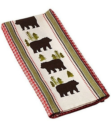 Kay Dee Designs R3318 Simple Living Bear Impreso Toalla De T