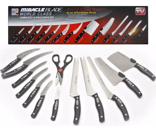 Set De Cuchillos X 13 Piezas Miracle Blade Corte Profesional