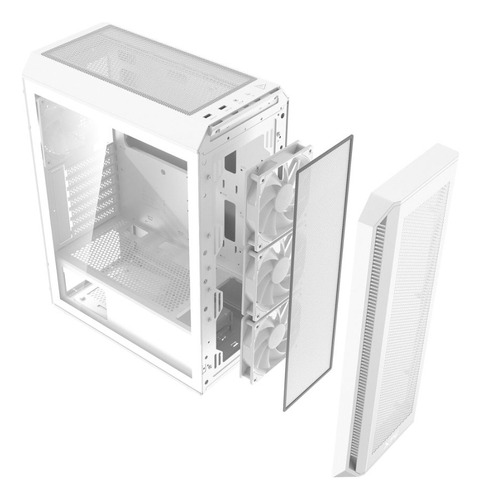 Gabinete Mid Tower Xpg Valor Air Plus White 4 Fan Vidrio Templado