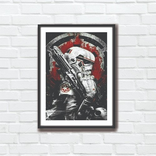 Quadro Decorativo Star Wars C/ Moldura E Vidro 60x40 Cm