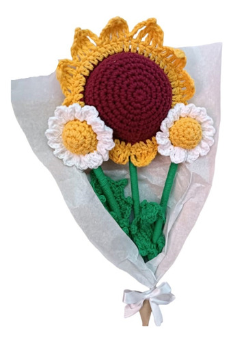 Ramo De Flores Surtidas En Crochet -x 3 Flores!! Especial