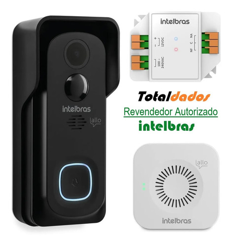 Videoporteiro Wi-fi Via App + Campainha Allo W5+ Intelbras