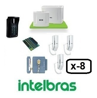 Kit Interfone Coletivo 8 Pontos Intelbras C/ Trava