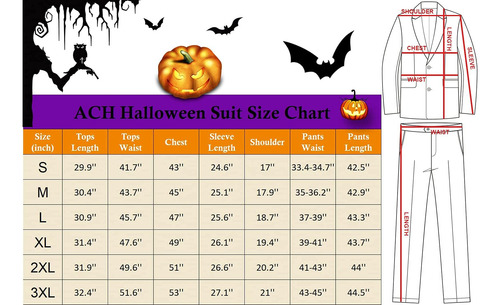 Ach Traje De Halloween Para Hombres Disfraz De Calabaza De F