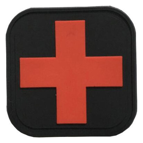 Parche Pvc Táctico Militar Cruz Roja Velcro