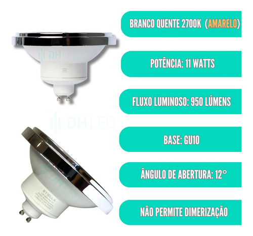 Lâmpada Led Eco Ar111 Stella 11w 12º 2700k Stl23443/27 Cor Da Luz Branco-quente 110v/220v