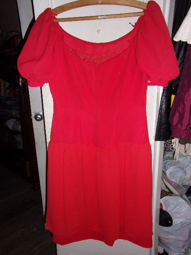 Vestido Rojo De Gasa Para Dama Talle S