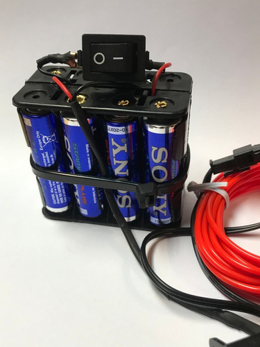 Adaptador Baterias 12v P/ Tira Cable Luz Neon Pilas A A  C12