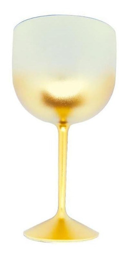 Taça Gin De Acrílico Degradê Dourado 550 Ml