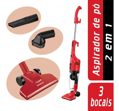 Aspirador De Po Mondial Cycle Ap-36 Vermelho E Preto 127v