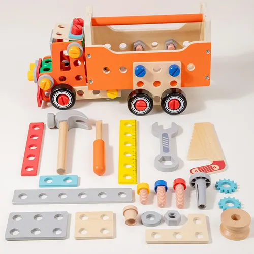 Juguetes apilables de tuercas y pernos de madera, juego de bloques de construcción, tornillo Juguetes apilables de tuercas y pernos de madera, juego de bloques de construcción, tornillo