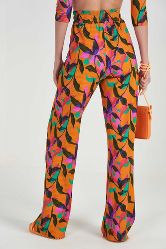 Imagem 3 de 9 de Calça Comfort Estampada Cós Elástico Com Amarração Colcci