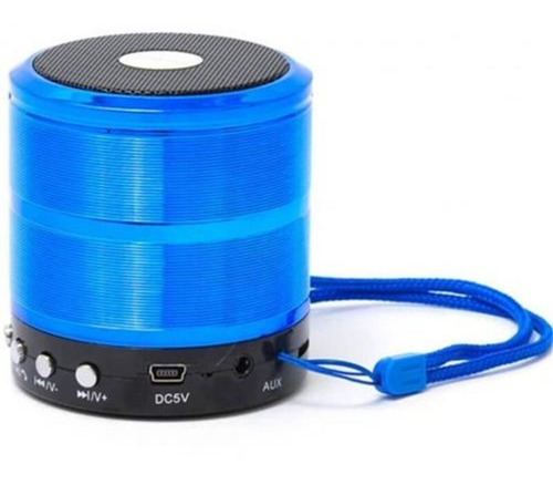 Imagem 3 de 6 de Kit 5 Mini Caixa De Som Portátil Bluetooth Mp3 Ws-887 Azul
