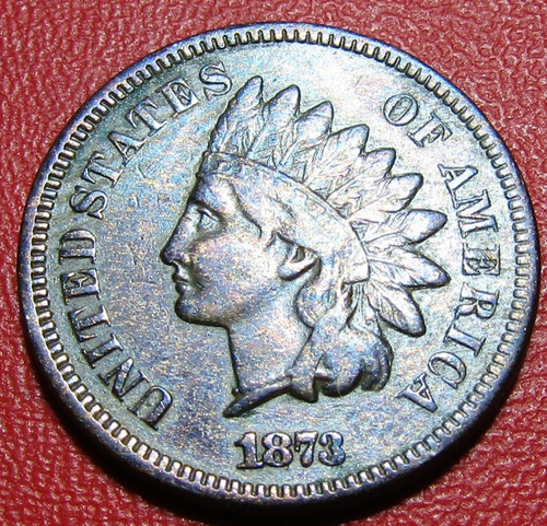 Usa Moneda 1 Centimo 1873 Bronce Indian Head Km-90a Vf (Usado)