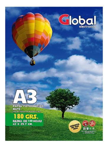 Global Papel Fotografico Mate A3 180gr X100 Ppct