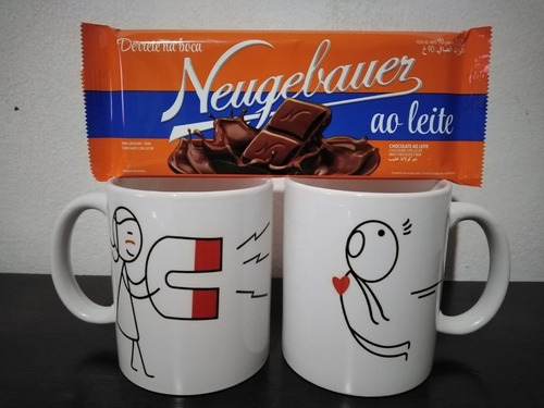 Tazas San Valentín Día De Los  Enamorados + Chocolate Regalo