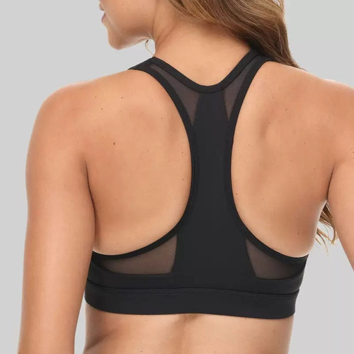 Yevo Bra Push Up Negro Para Deporte Tela Respirable Mujer