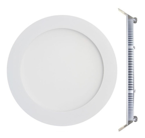 Imagen 2 de 8 de Panel Led 12w Plafon Redondo Embutir Luz Cálida Fría Neutra#