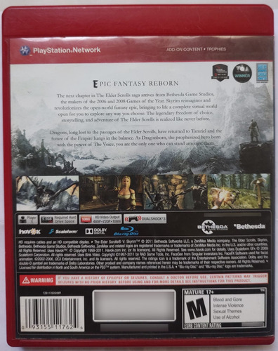 The Elder Scrolls V Skyrim Original Playstation 3 (Usado)