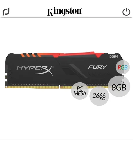 Memoria Ram Rgb Ddr4 8gb Kingston Hyperx Fury 3000 Gamer @pd