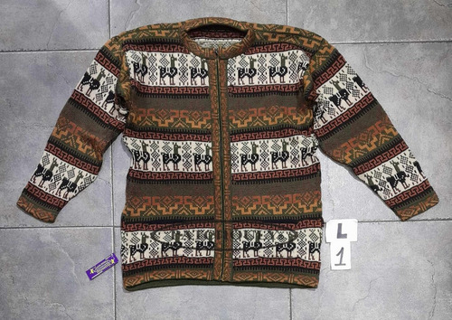 Imagen 2 de 2 de Sweater Campera Pullover Lana Alpaca Llama Talle L Unisex