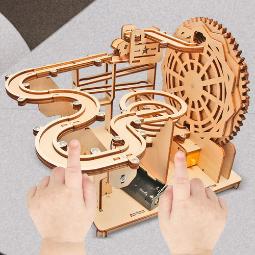Diy Marble Run Eléctrico 3d Rompecabezas De Madera Juego De
