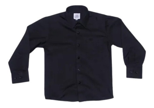 Camisa Manga Larga De Vestir Marca Oscar Color Negro #4-20