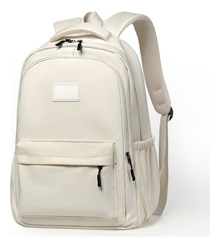 Mochila De Gran Capacidad Moda Impermeable Mochila Escolar Viaje Bolsa Con Compartimento Para Laptop 24l Color Blanco Con Pegatinas De Dibujos Animado