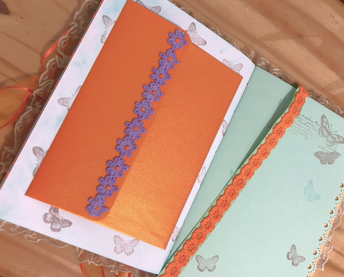 Journal Diario Íntimo Artesanal Romántico Mariposas Y Flores Lila Mariposas Y Margaritas