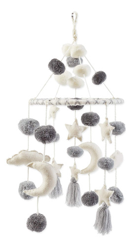 Mud Pie Pom Pom Stars And Clouds Celestial Crib Mobile - Bla