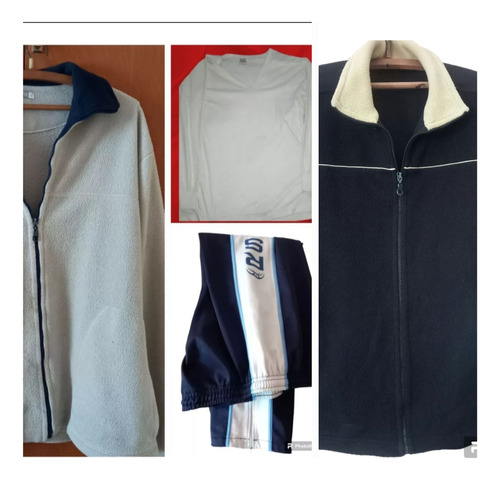 Combo Termico X 4 Campera Polar +remera + Jogging +  Chaleco