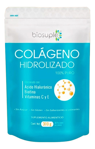 Colágeno Hidrolizado Puro 100% Peptipus® Biosuple De 300g Sin sabor