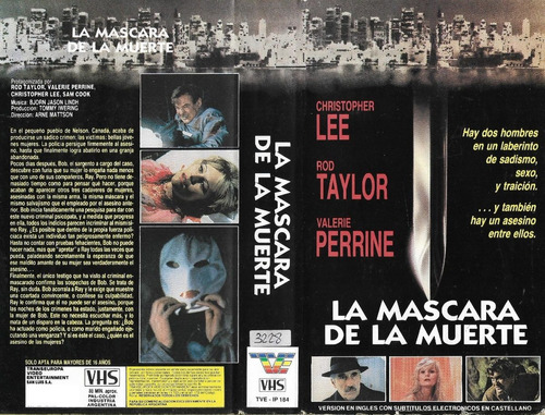 La Mascara De La Muerte Vhs Terror Christopher Lee R. Taylor