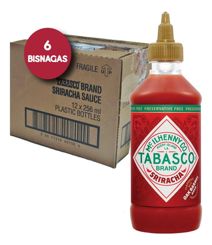 Molho Tabasco Sriracha 256ml (6 Bisnagas)