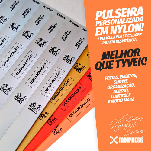 Pulseira Identificação Nylon Impressão Premium . 650 Unids