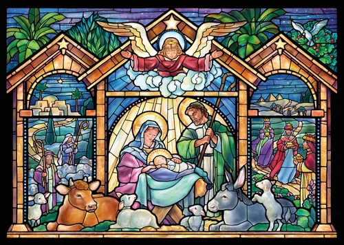 Vidriera Religiosa De Tarjetas De Navidad – 
