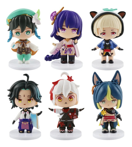Figuras Genshin Impact Set X6 Xiao Beelzebul Battle Venti