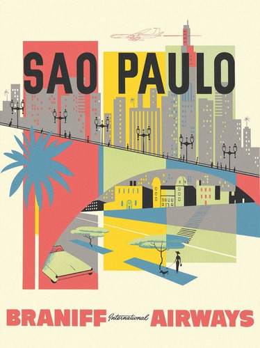 Poster Vintage Propaganda Internacional  Sao Paulo 30x40cm