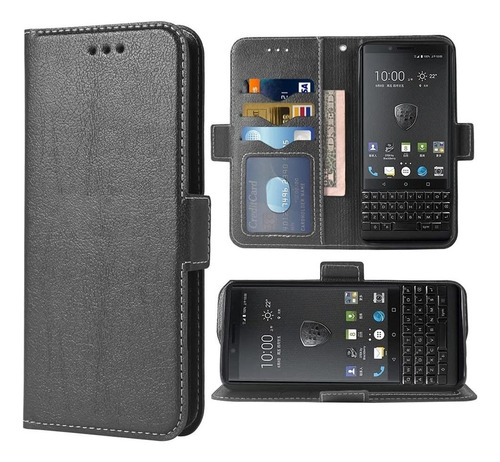 Funda Tipo Cartera Blackberry Key2 Con Correa De Muñeca Lf10