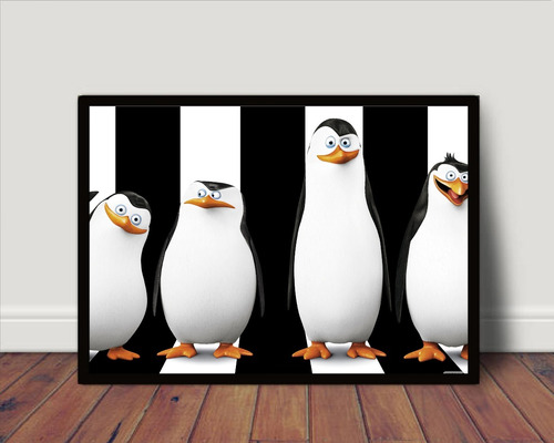 Quadro / Poster Com Moldura Pinguins De Madagascar P3740