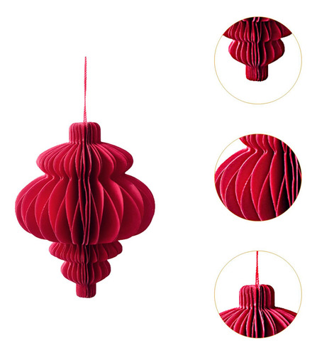 2 Adorno De Panal De De Navidad, Adorno De Panal De De Rojo