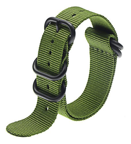 Pulseira Sem Pino Nylon Respirável 20mm Verde Exercito E Cor Verde-escuro Largura 24 mm