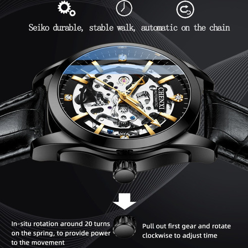 Reloj Mecánico De Cuero Chenxi Tourbillon Para Hombre