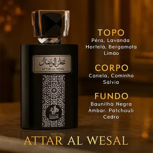 Perfume Masculino Attar Árabe Al Wesal Wataniah 100ml - Eau