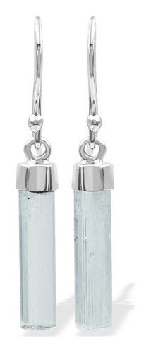 Aretes Dijes De Cristal De Aguamarina En Plata De Ley